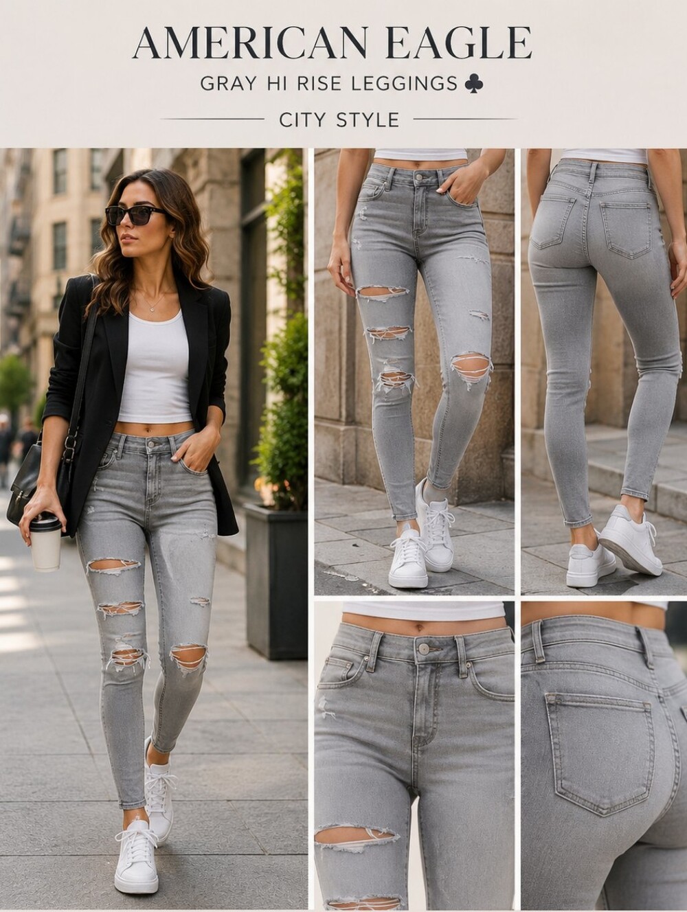 AMERICAN EAGLE GRAY HI RISE LEGGINGS ♣️